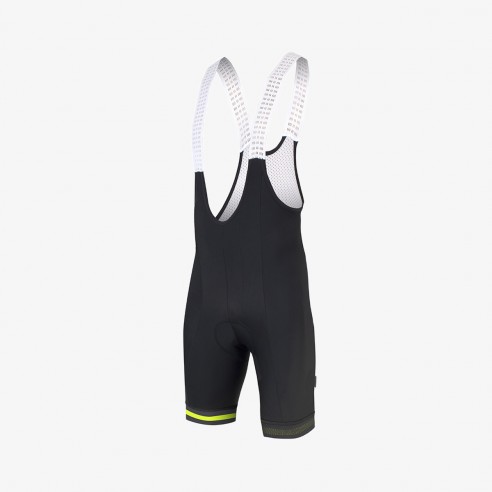 Darkspace Black and neon Yellow Cycling Bibshorts