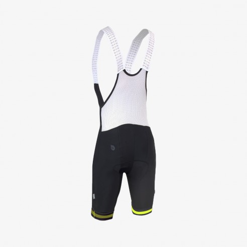 Darkspace Black and neon Yellow Cycling Bibshorts