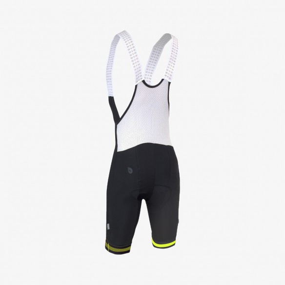 Darkspace Black and neon Yellow Cycling Bibshorts