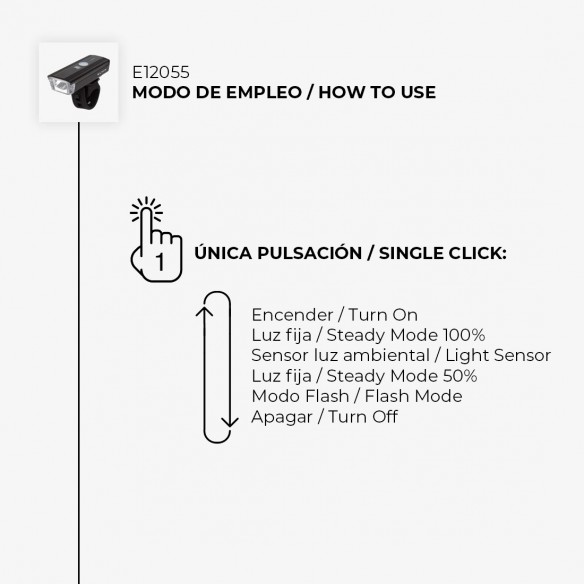 Eltin 350 lumen front bike light with remote control